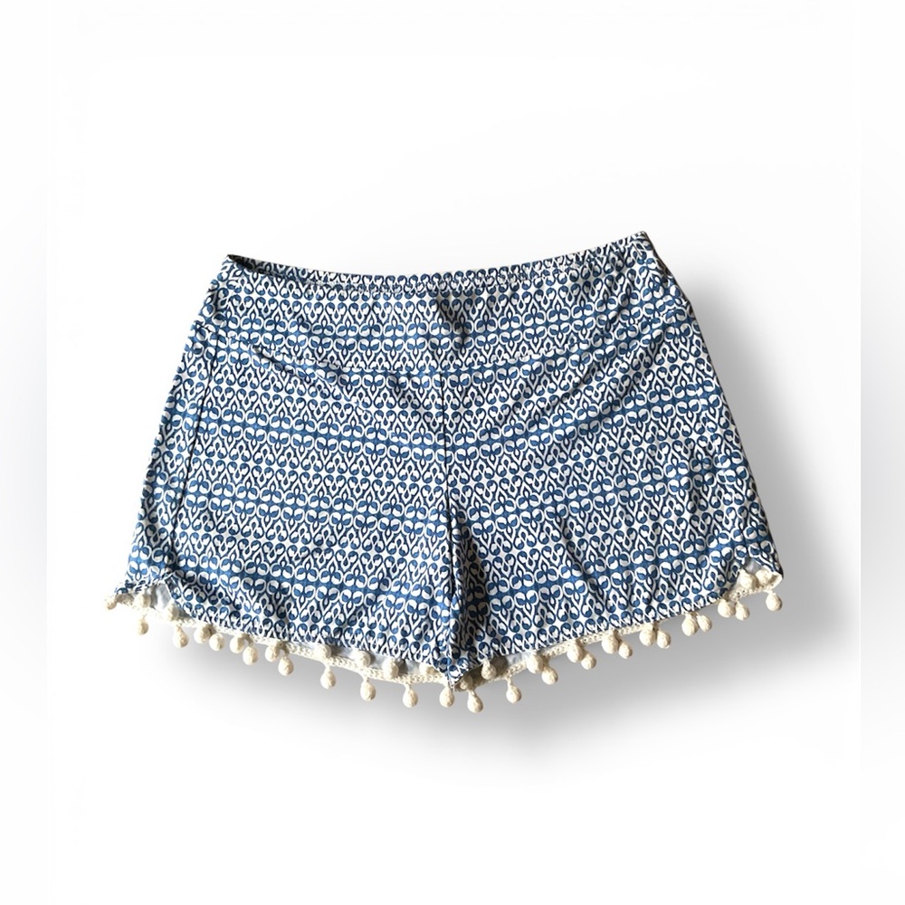 J. Mclaughlin Women’s Shorts Catalina cloth pompoms  geometric Sz Small colorful